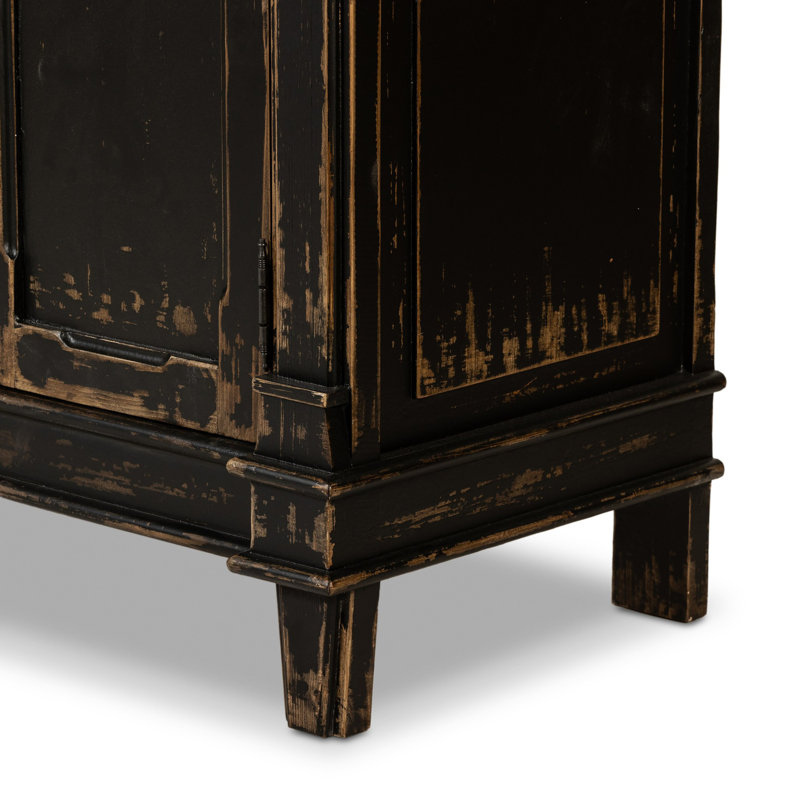 Marjorie 4 Door Sideboard-Distressed Black, Distressed Black