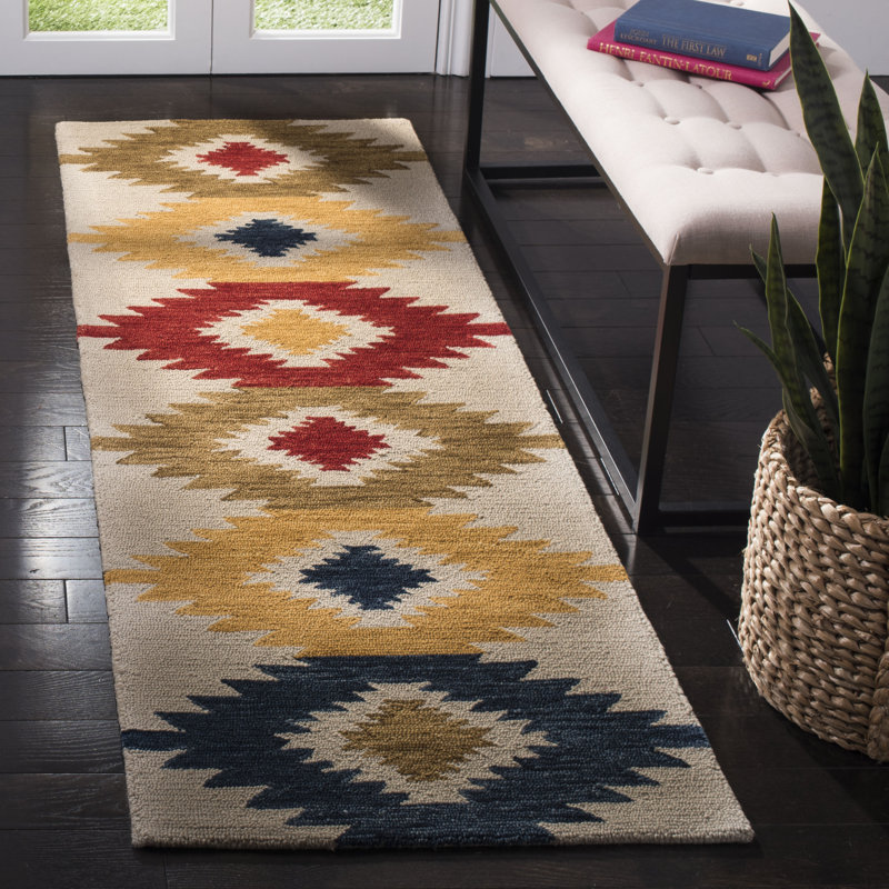 Tapis géométrique en laine touffeté fabriqué à la main Deyoung