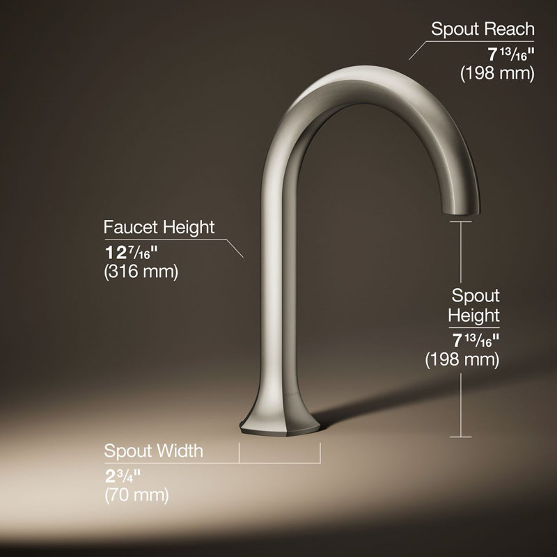 Occasion Deck-Mount Bath Spout With Cane Design, Vibrant Brushed Nickel