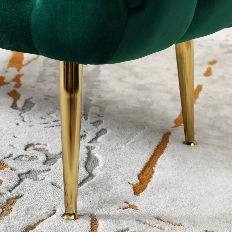 Banc rembourré en velours Barnsdall, Vert