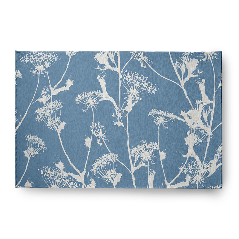 Zye Chenille Floral Indoor / Outdoor Rug, Rectangle 4' x 6'