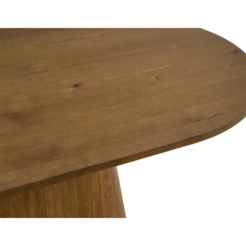 Andreacchio Pine 88" Oval Solid Wood Dining Table , Walnut