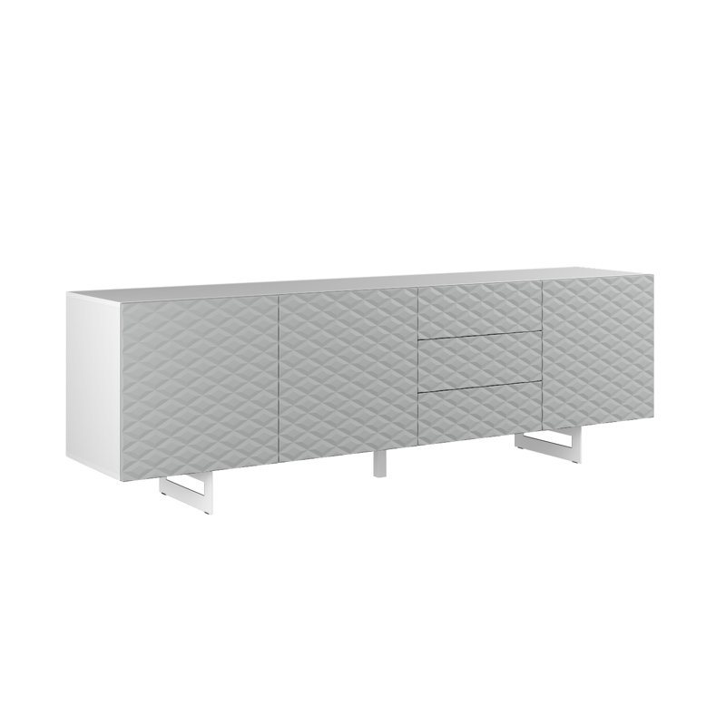 Floro 220cm Sideboard, White/Grey