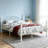 Queen Size Modern White Metal Platform Bed Frame with Headboard and Footboard, 12.6" Under Bed Storage, No Box Spring Needed,-1085165276-1143883195
