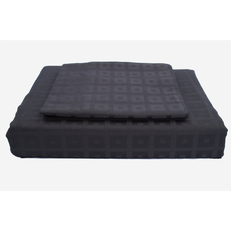 Ensemble de draps 100% coton de qualité égyptienne 400 fils Bliss, Noir, Simple