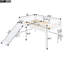 Lit mezzanine blanc avec glissade enchanteresse - merveille séduisante pleine grandeur-130753956-130753955