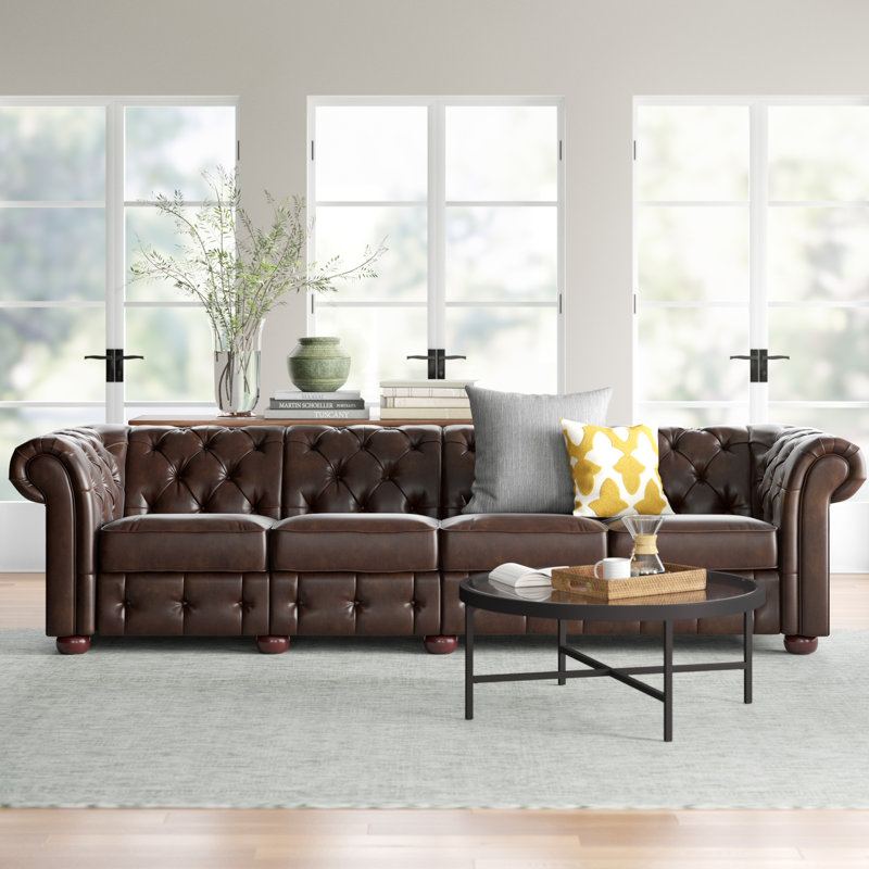 Huskins 117.6'' Faux Leather Sofa