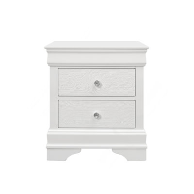SHAKER CROCODILE METALLIC WHITE NIGHTSTAND