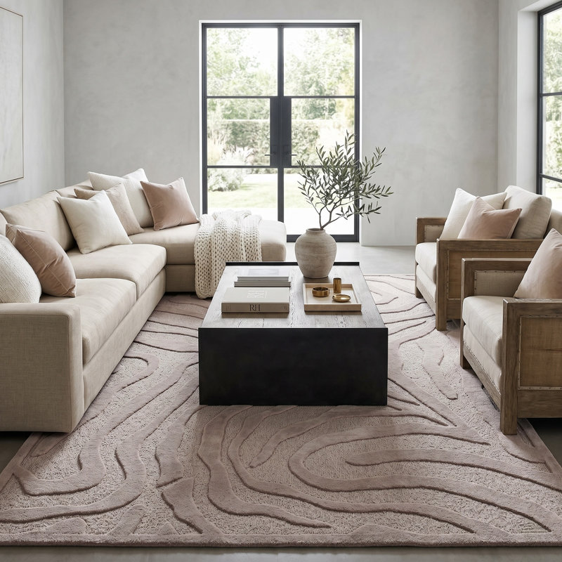 Duley Hand Tufted Wool Animal Print Indoor Rug, Rectangle 7'9" x 9'9"