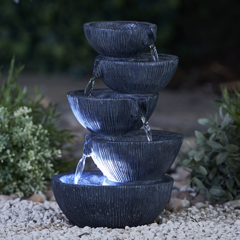 Binningup Weather Resistant Cascade Fountain with Light