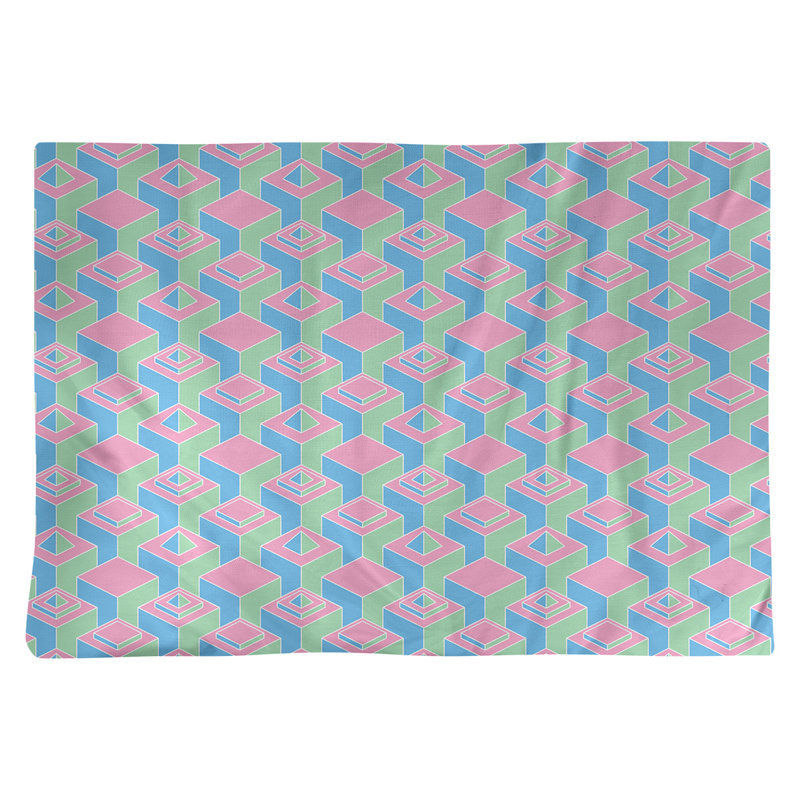 Napperon classique en coton 18 po Skyscraper, Bleu / Vert / Rose, polyester