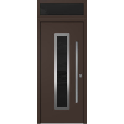 Porte d'entrée moderne en acier 36 po x 80 po Inox