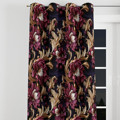 Avalena - Damask Grommet Curtain - Velvet Room Darkening - 1 panel