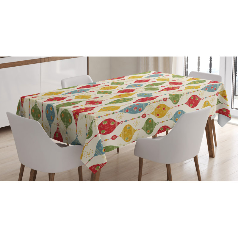 Geometric Christmas Tablecloth, 90" x 60"