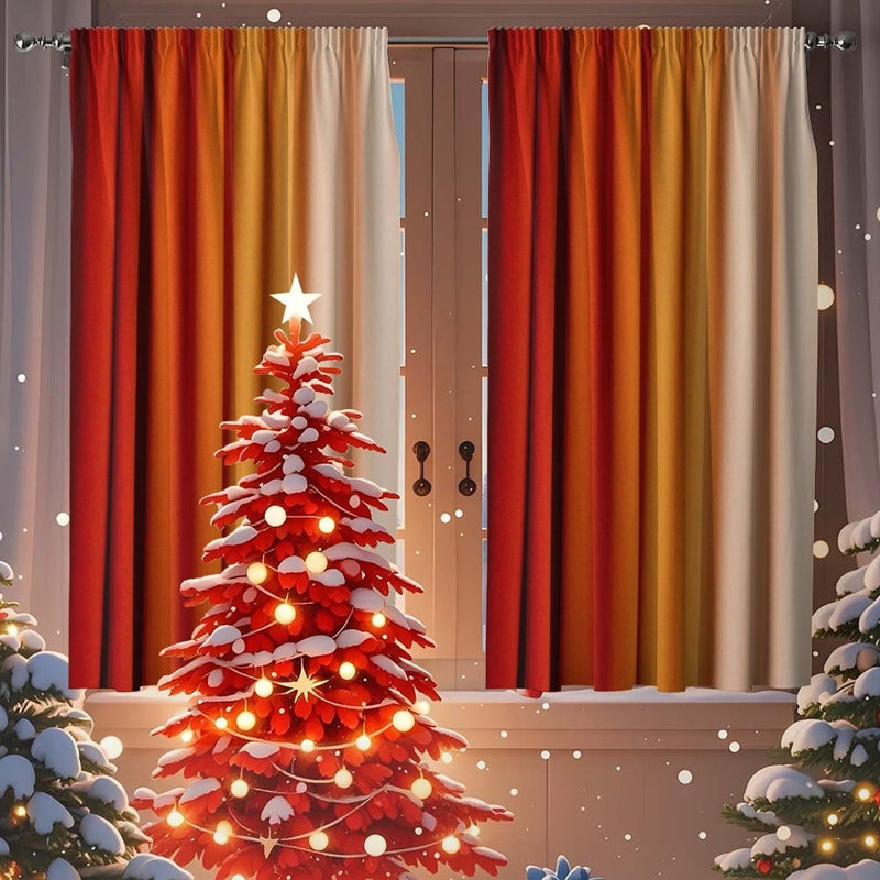 Gradient Color Blackout Curtains Set Of 2, 28 × 40