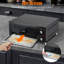 Four à pizza de comptoir commercial 1100W, machine à pizza électrique de 13 pouces avec deux éléments chauffants, four multi-usage en acier inoxydable pour la maison et le restaurant, noir