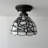 8 in. 1 - Light Bronze and Stained Glass / Tiffany LED Bowl Ceiling Fan Light Kit