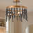 3-Light Mini Semi-Flush Mounted Ceiling Light for Foyer Hallway Stairwell Kitchen Gold with Black Wooden Beads-859271451