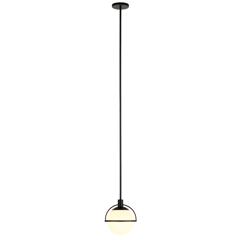 Luminaire suspendu en forme de globe à 1 lumière Chaviano, Bronze noirci