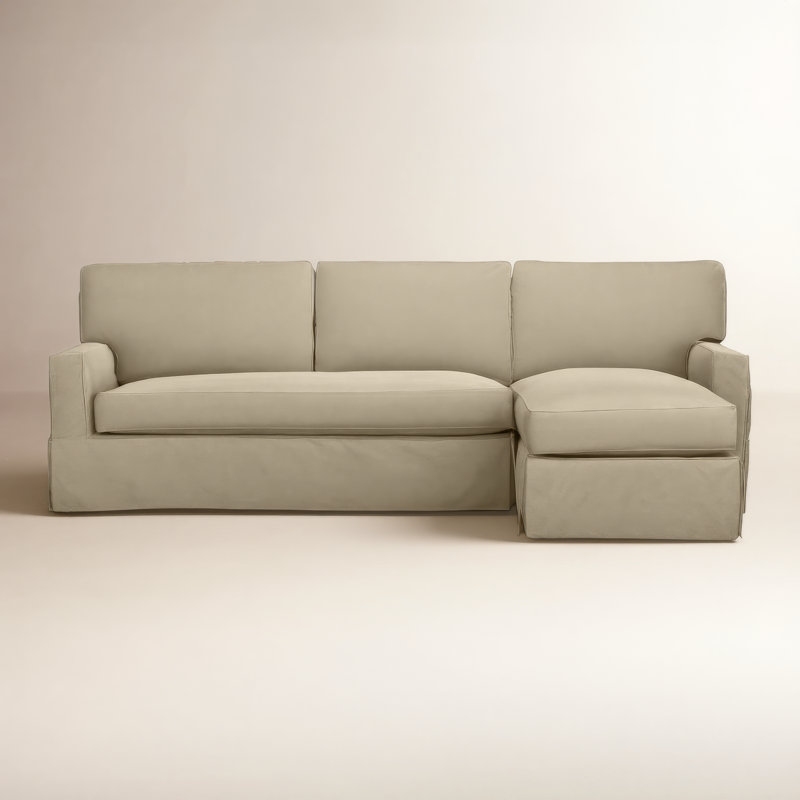 Taylor Chaise Sectional, Right Hand Facing, Classic Bleach White Twill