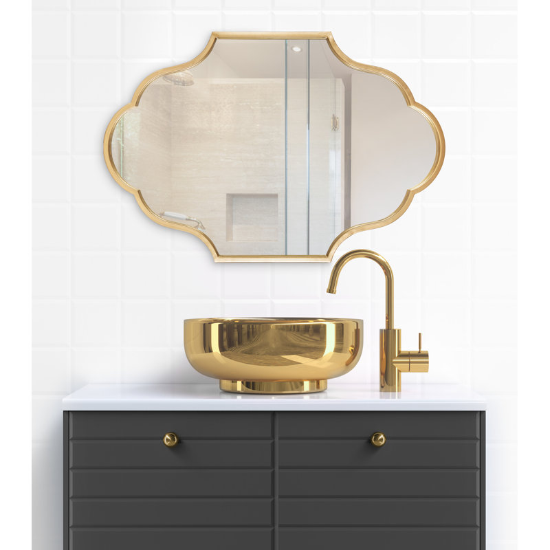 Miroir d'appoint Passabe Glam, Doré, 23 po x 37 po