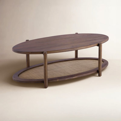 Avalon Walnut And Cane Coffee Table