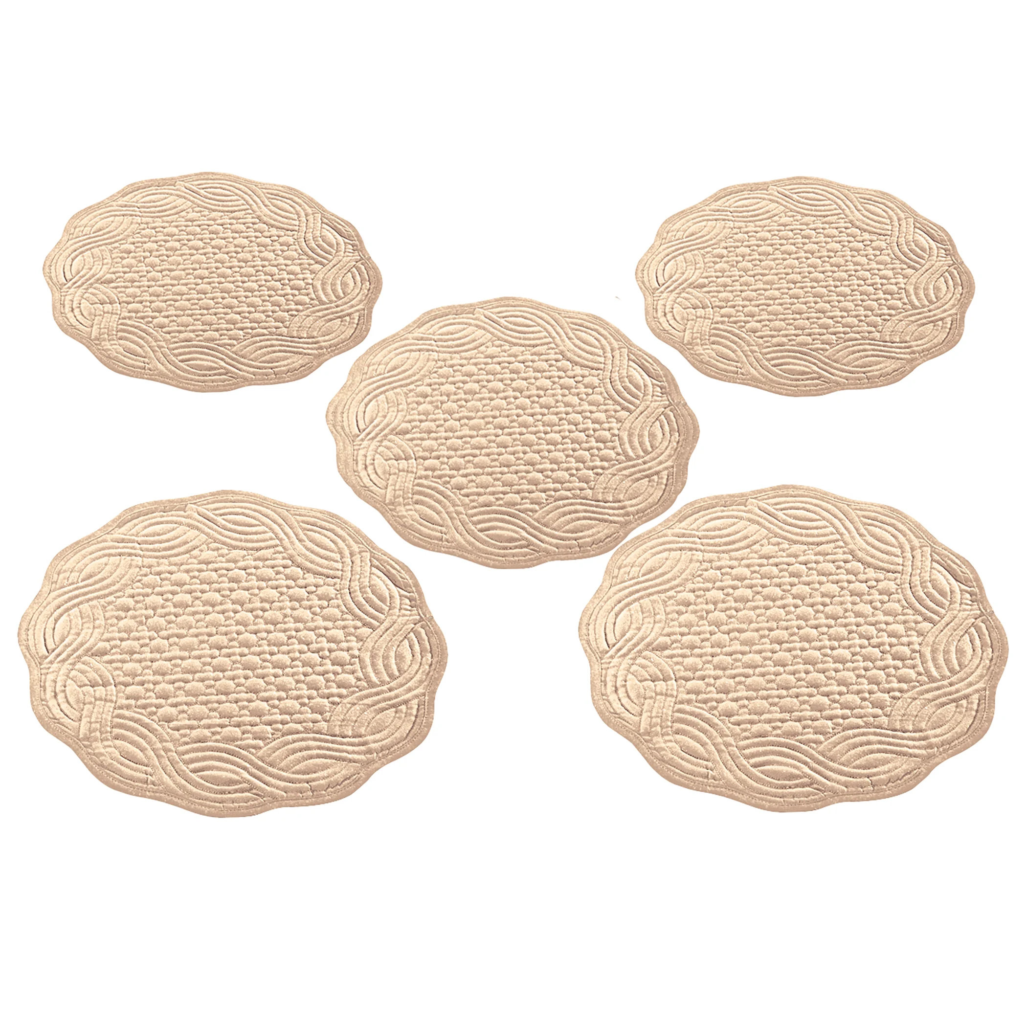 Lot de 4 sets de table brodés houx et ruban