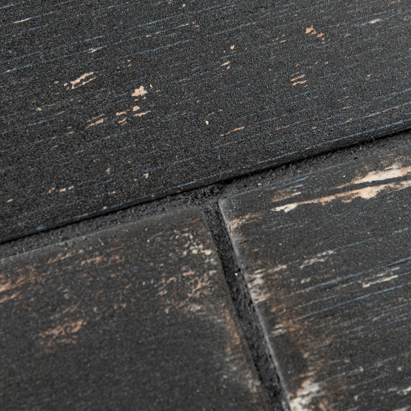 Retro 8" x 24" Porcelain Wood Look Wall & Floor Tile, Black