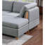Canapé modulaire 8 pièces, gris, bois moderne et pour salon de style contemporain, tissu gris, dossier épuré
