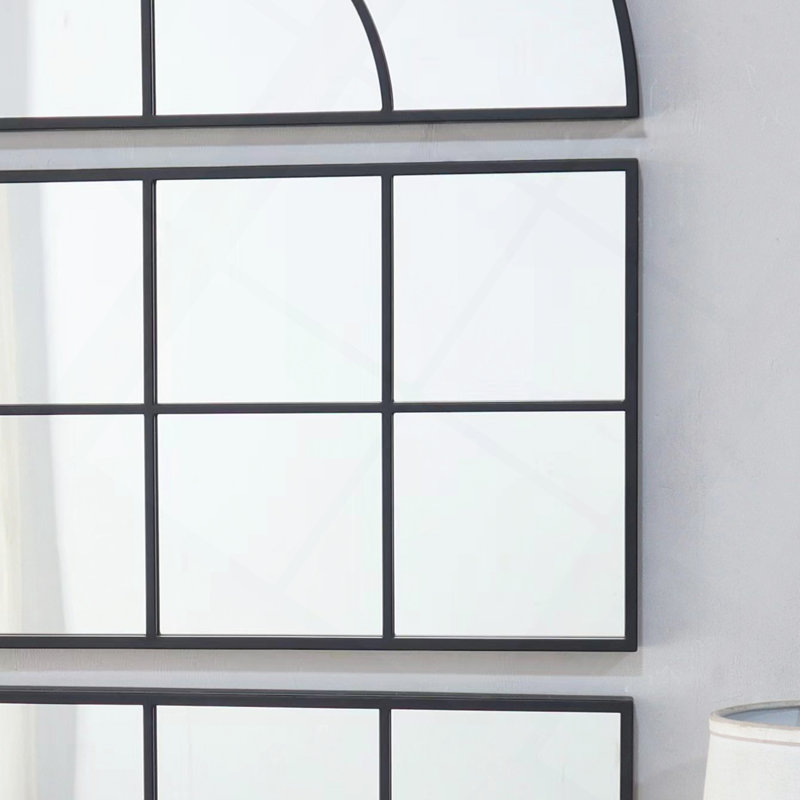Grand miroir mural arqué 30 "x 45" avec trois sections séparées