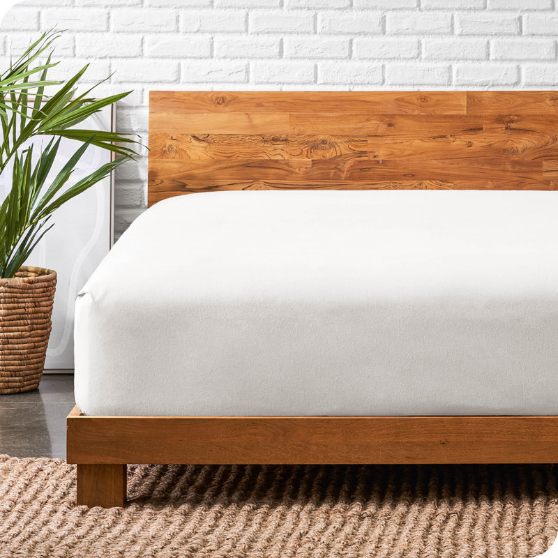 Drap-housse 100% coton Split-King, blanc