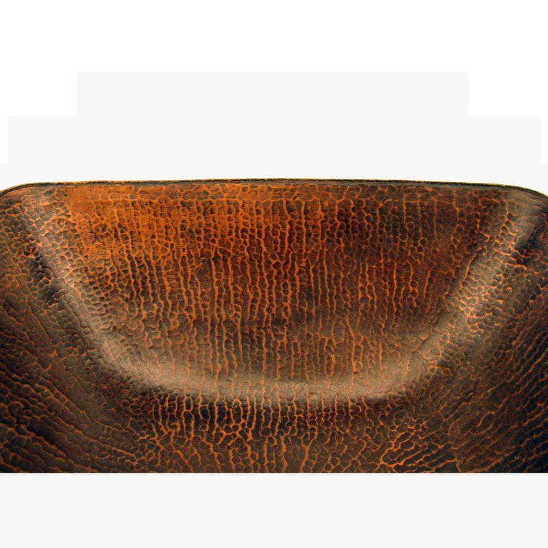 14" Square Vessel Hammered Copper Sink