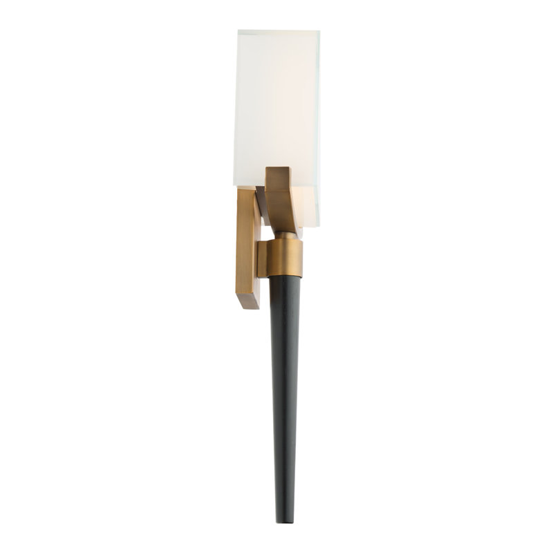 Muse Aged Brass Dimmable LED Wallchiere Sconce with Frosted Glass Shade