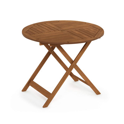 Draco Folding Wooden Bistro Table by Rosecliff Heights