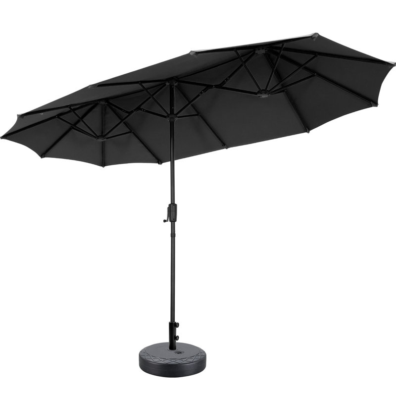 Parasol de patio 13 pi avec base, Noir