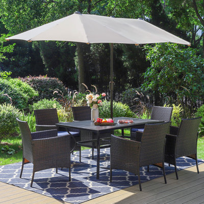 6 - Person Patio Dining Set with Rectangular Table