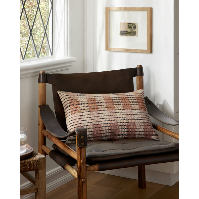Onofre Striped Reversible Throw Pillow, Down