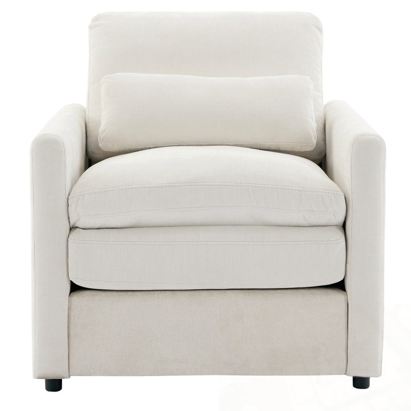 Fauteuil rembourré avec un oreiller, Beige