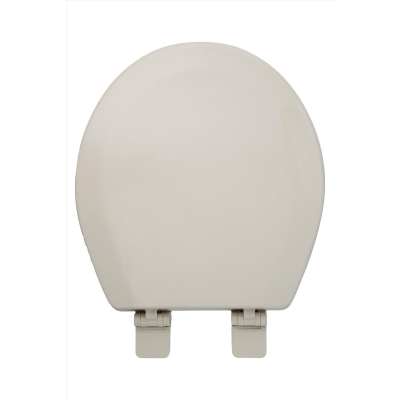 OakBrook Collection Laurel Round Bone Wood Toilet Seat, Bone White
