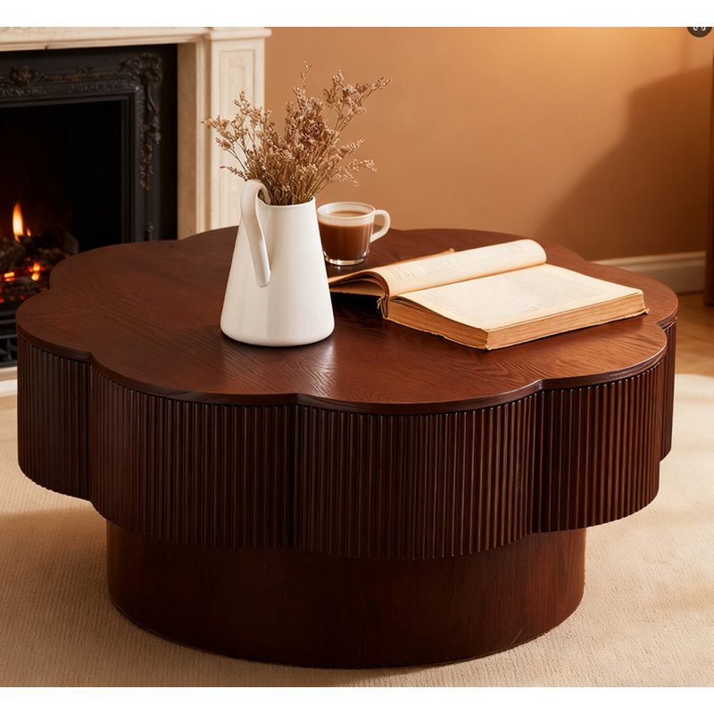 Table basse Mid Century, Marron foncé