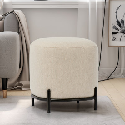 Tabouret d'appoint avec repose-pieds blanc cassé 18 po Daryla