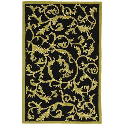 Hand Hooked Wool Floral Rug