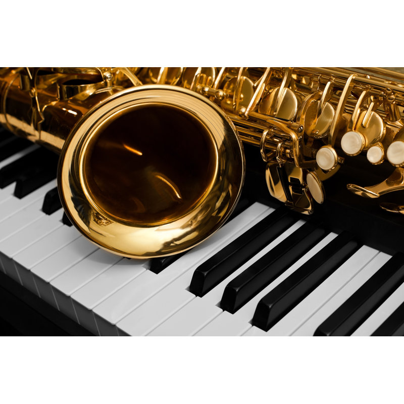 Fragment Of Saxophone - Wrapped Canvas Print, 30cm H x 46cm W x 3.8cm D
