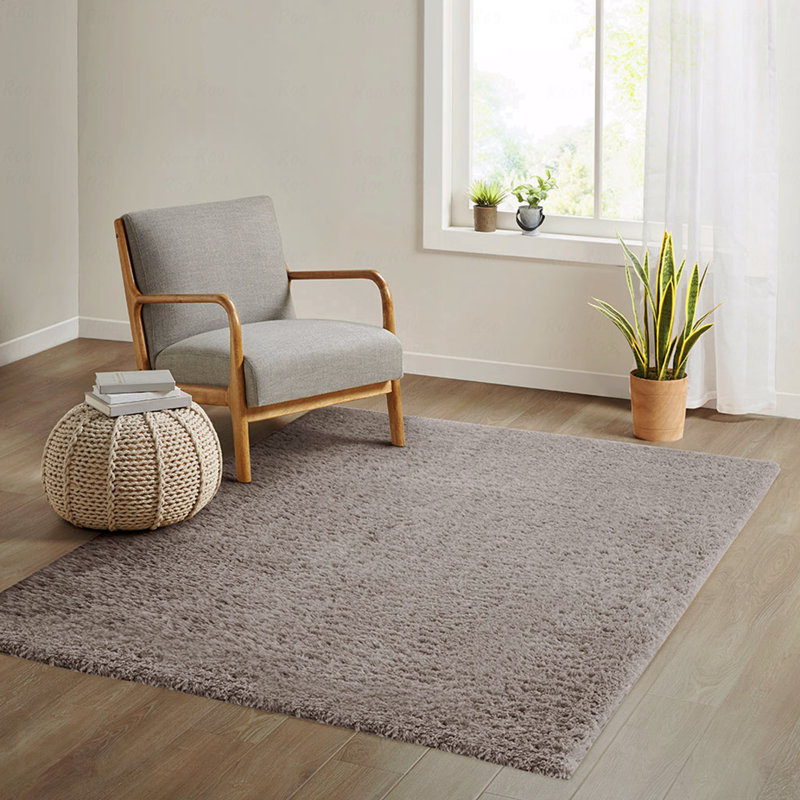 Tapis à poils longs en polyester doux, Rectangle 5 pi 3 po x 7 pi