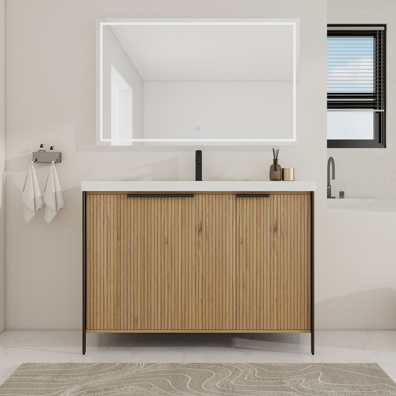 48'' Single Bathroom Vanity with Resin Top