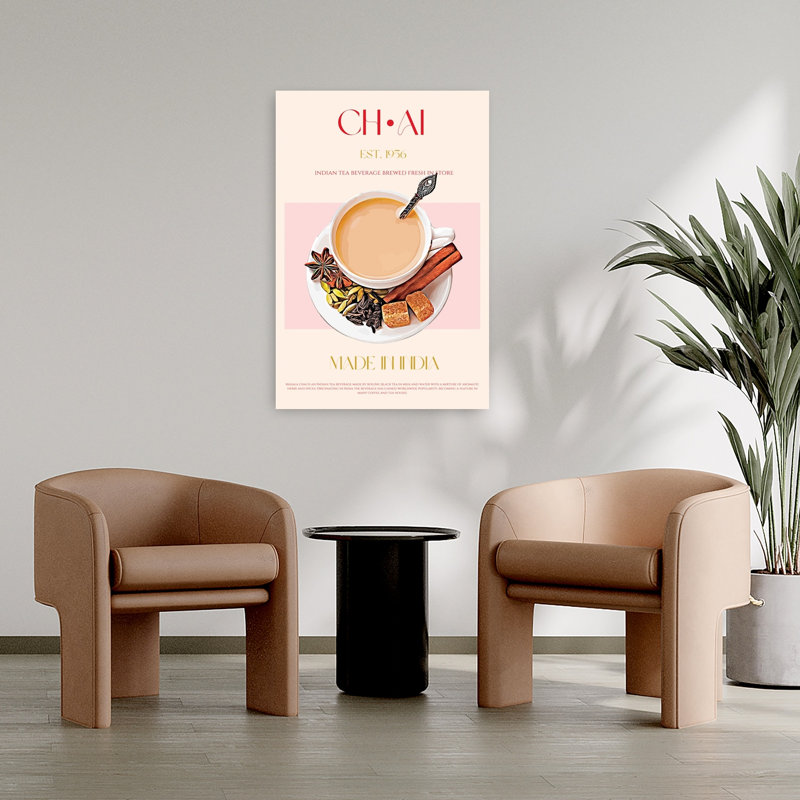 «Warm Masala Chai», art mural traditionnel, H 36 po x l 24 po