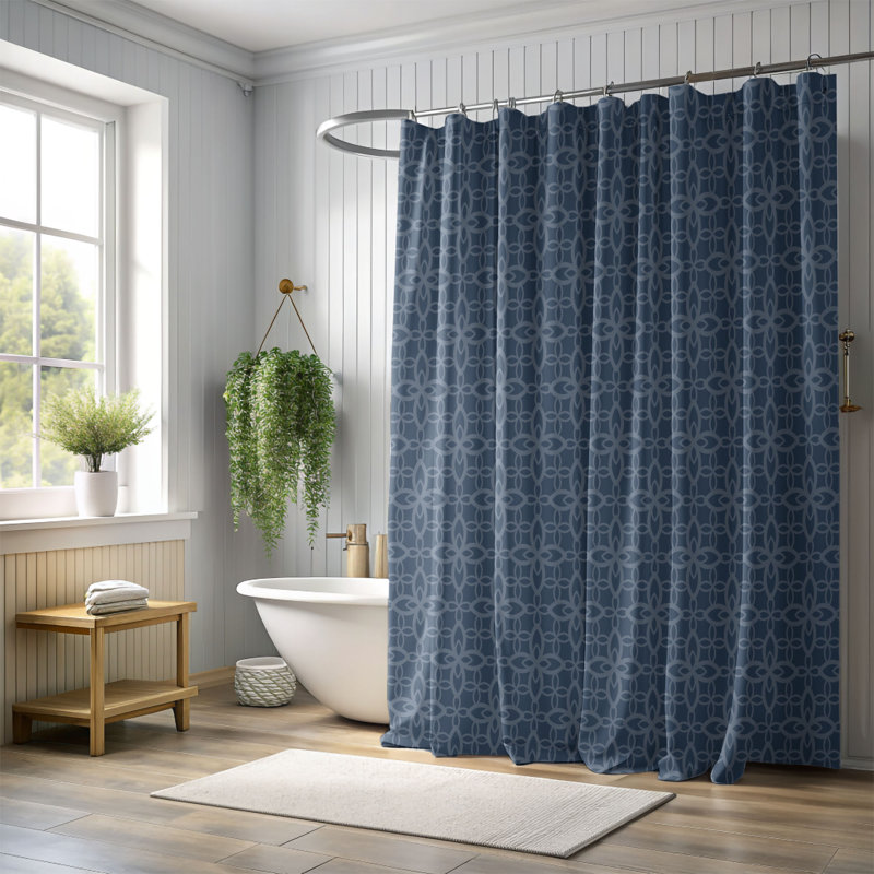 Rideau de douche 1 pièce Sparkle, Égée, H 74 po x l 71 po