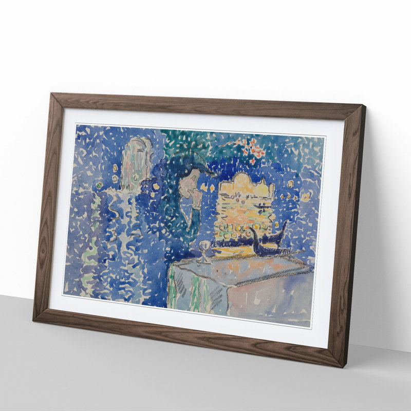 Night of the Festival of the Redeemer by Henri-Edmond Cross - Picture Frame Painting, 36cm H x 48cm W x 2cm D, Walnut Framed