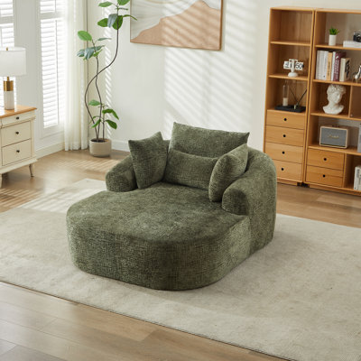 Oversized Chaise Lounge – Convertible Deep Seat Sofa Bed with Armrests, No Assembly Required for Living Room or Bedroom