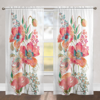 Bohemian Poppies Single Curtain Panel
